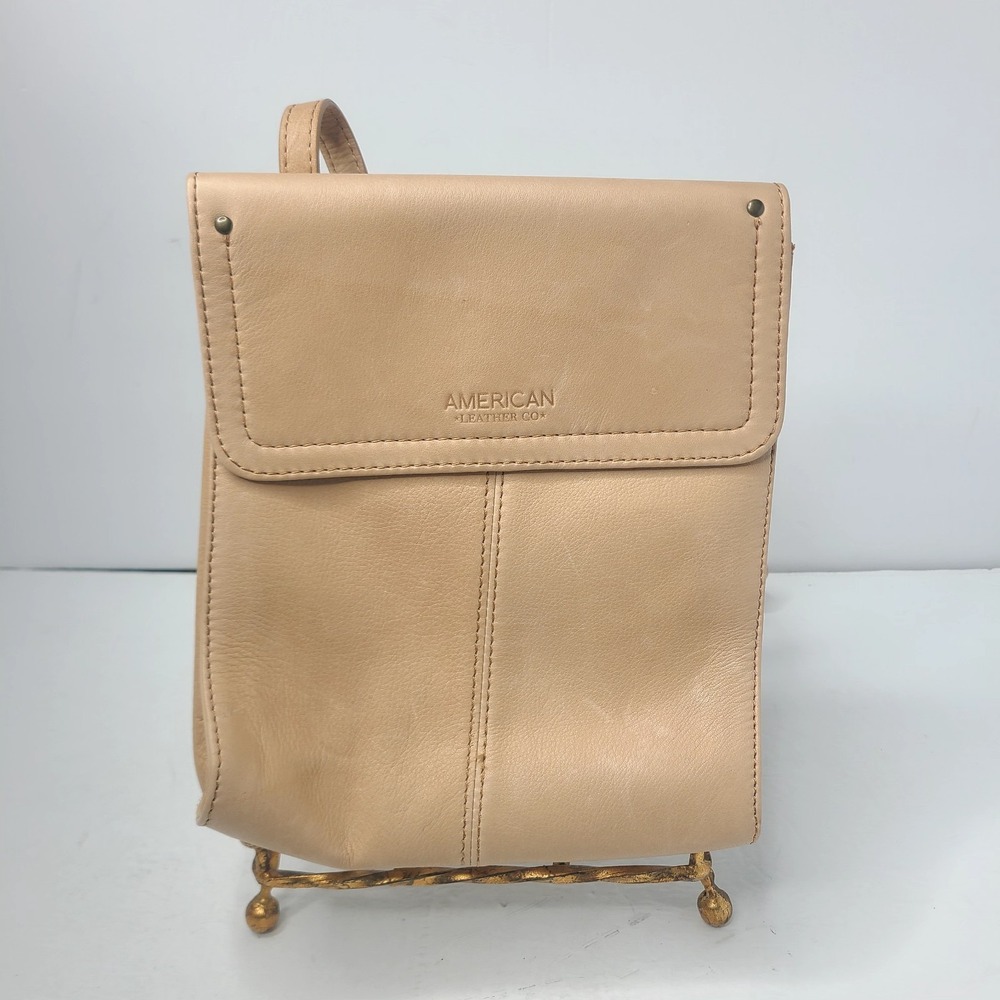 American Leather Co. Kansas Large Travel Crossbody Bag‎ Light Tan Purse